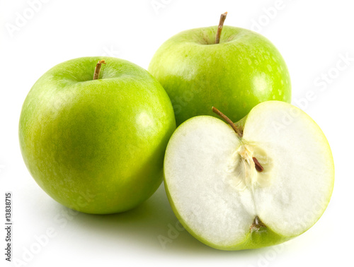 fresh apples against a white