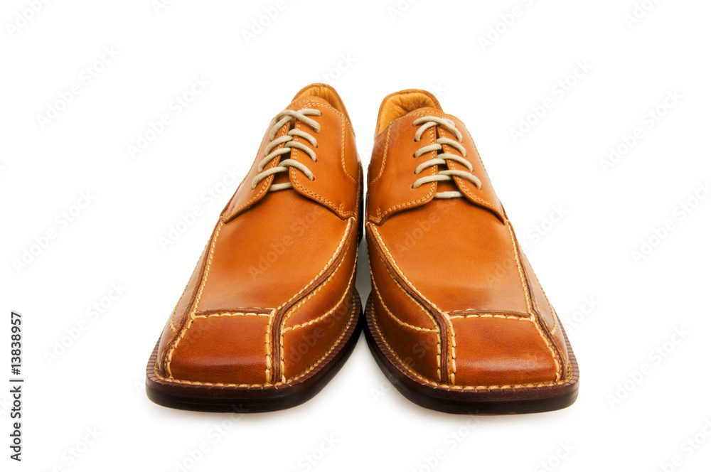 Orange shoes isolated on the white background Orange shoes isolated on the white background