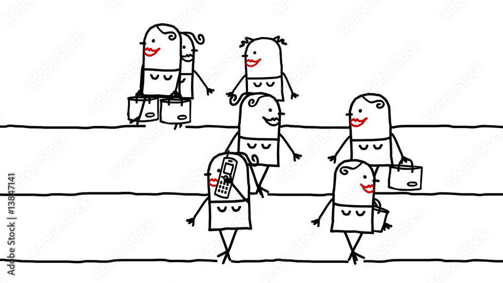 animated walking women