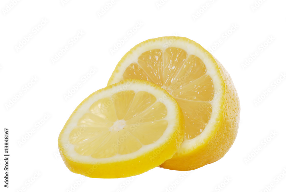 Isolated Sliced lemon on a white background Isolated Sliced lemon on a white background