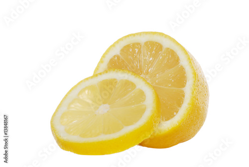 Isolated Sliced lemon on a white background