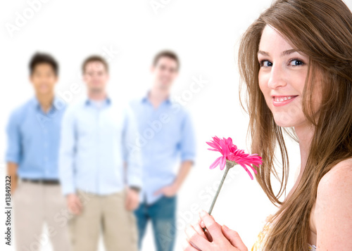 Foto Attractive woman being courted.