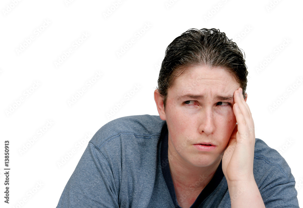 worried headache man worried headache man