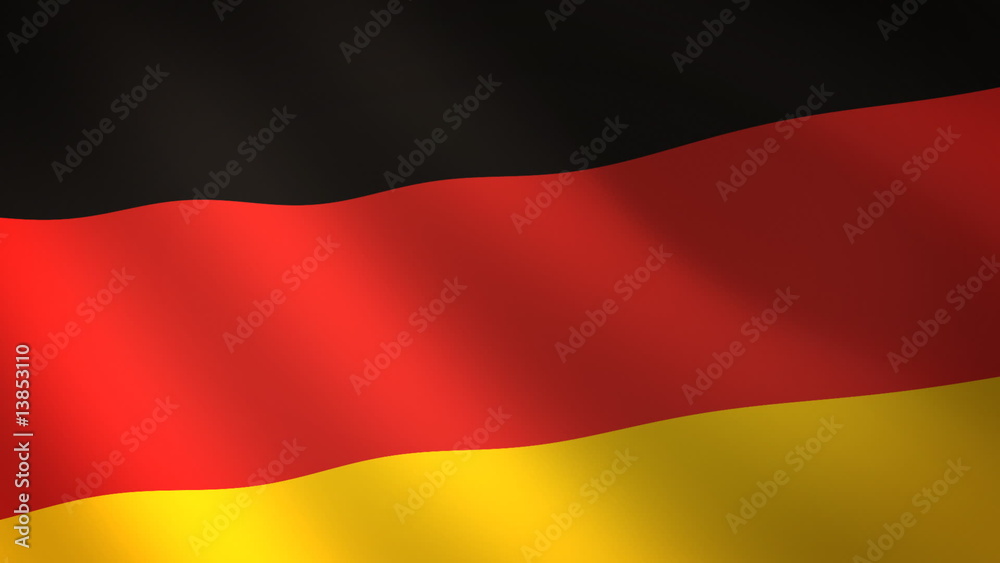 Bandera de Alemania ondulante al viento. Bucle continuo