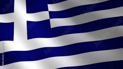 Bandera de Grecia ondulante al viento. Bucle continuo photo
