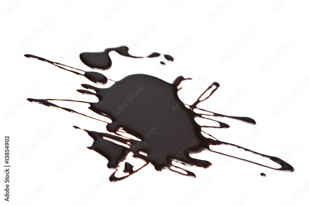 liquid dark chocolate isolated