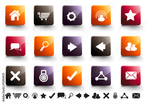 Internet Icon Set | Warm High Gloss