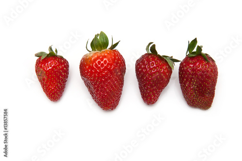 Strawberries isolated on a white background.