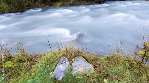 Bilde på lerret milky river in autumn
