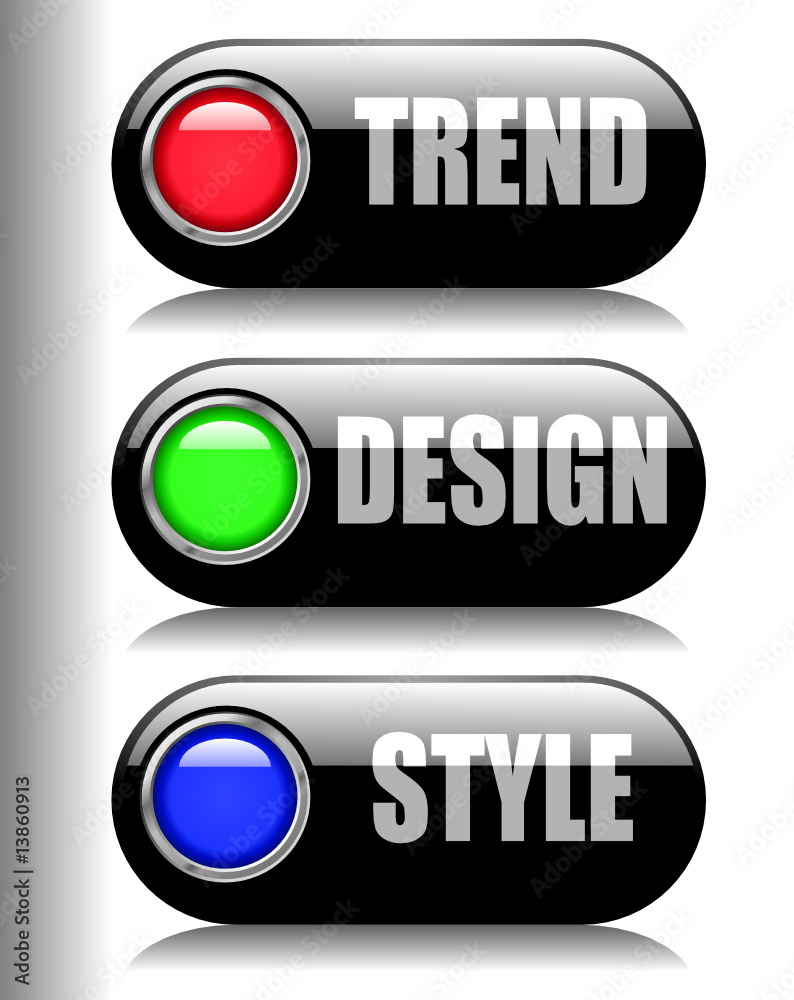 Trend Design Style Button Set Vector
