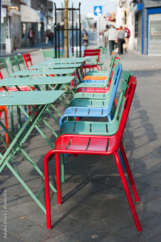 colorful terrace in the city