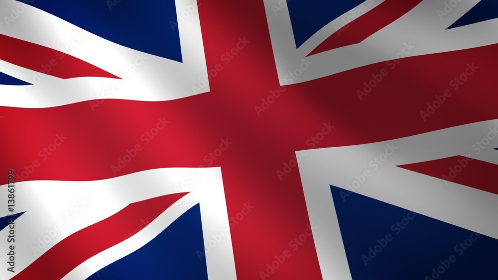 United Kingdom looping flag waving in the wind