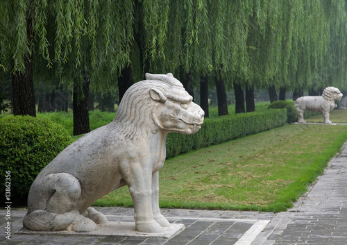 Schilderij op canvas Steinfiguren am Seelenweg der Ming-Gräber