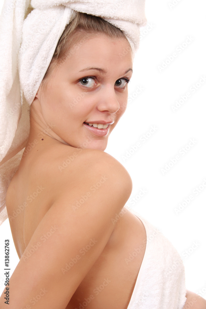 The young woman in a towel The young woman in a towel