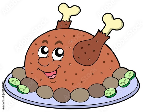 Cartoon roast meat