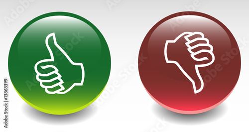 Glossy Thumbs Up & Down Icons