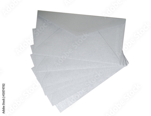 Grey envelopes on white background.