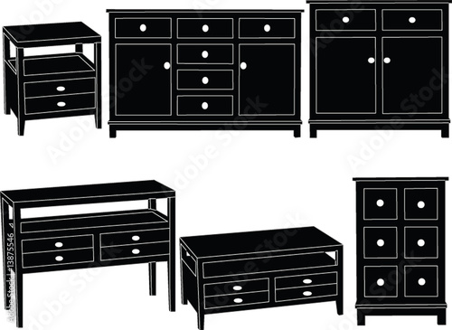dressers collection - vector