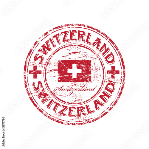 Switzerland grunge rubber stamp