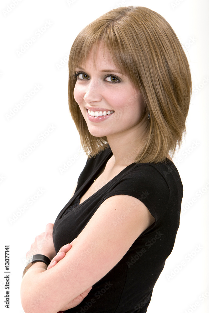 Young Woman Posing against a White Background Young Woman Posing against a White Background