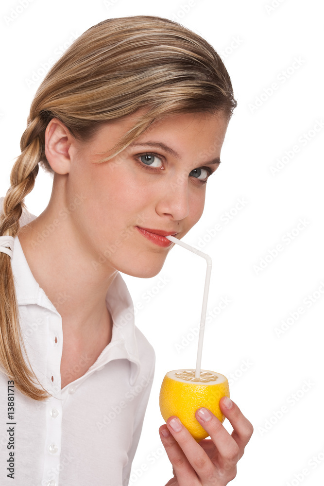 Healthy lifestyle series - Woman holding lemon Healthy lifestyle series - Woman holding lemon