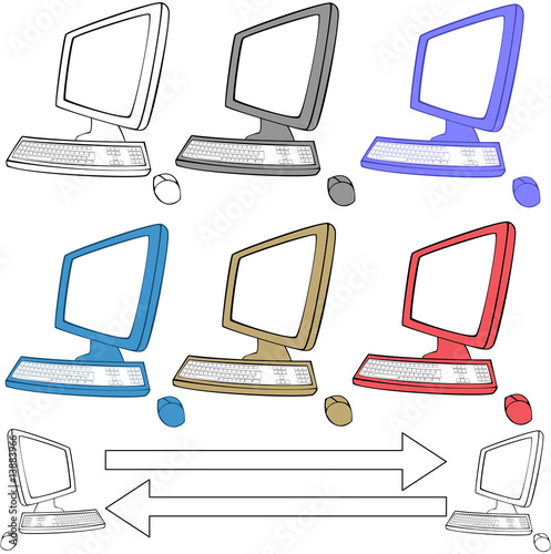 computers icons set