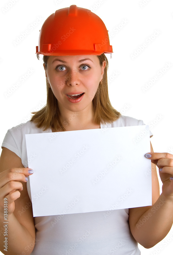 Surprised women with a sheet of paper Surprised women with a sheet of paper