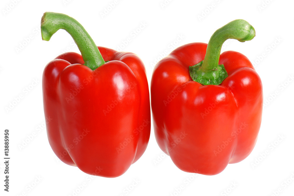 Red peppers isolated on white background Red peppers isolated on white background