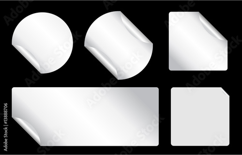 Vector Sticker Blank Banner Peel Sticky