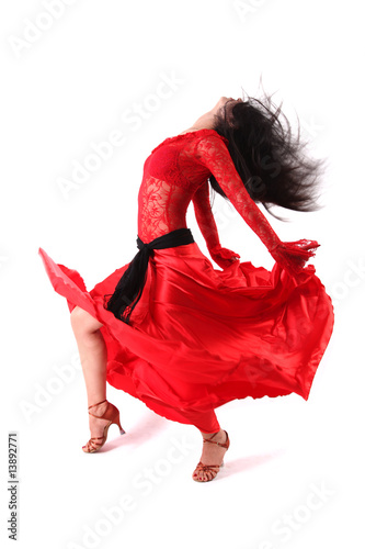 dancer in action isolated on white