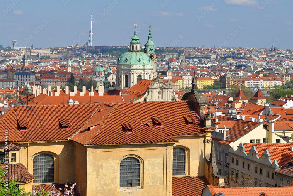 Fototapeta premium bird's eye vies to Prague