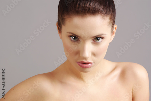 Close-up portrait of sexy caucasian young woman