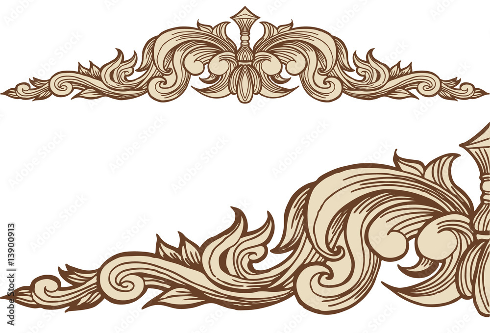 Fototapeta premium Scroll Leaf Ornament
