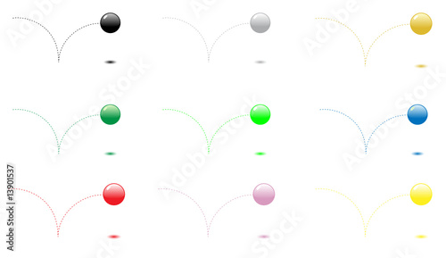9 Glossy ball bouncing and reflecting