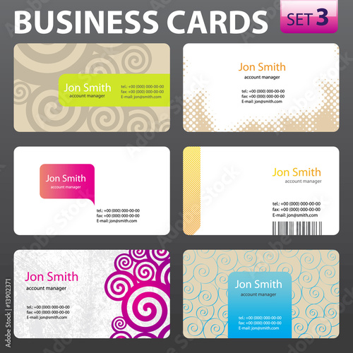 Business card templates.