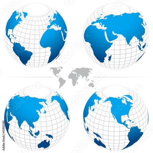 Globe map.