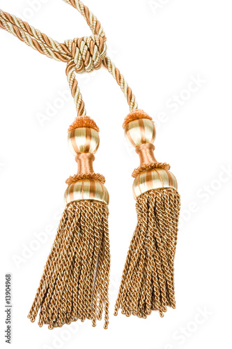 Curtain tassel isolated on white.