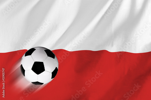 soccer ball and polish flag