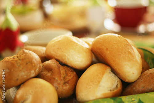 Frühstück mit Brötchen