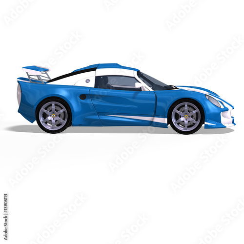 racing car fantasy blue white