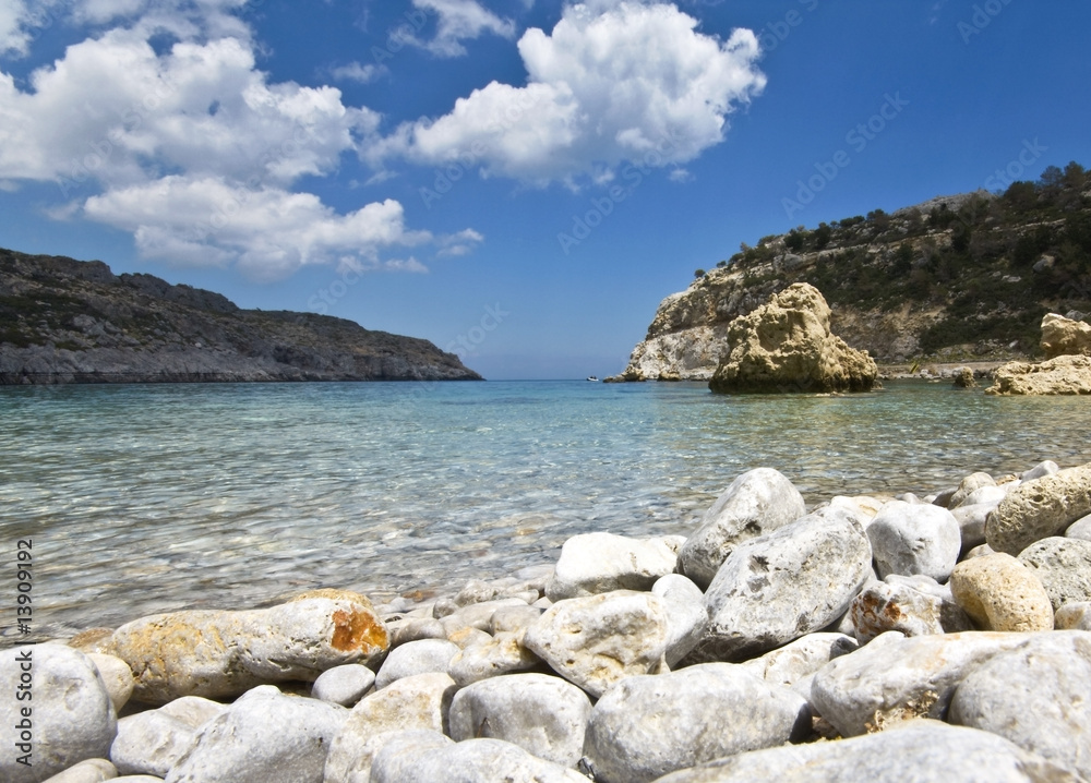 Antoni Queen (or Ladiko) beach at Rodos island, Greece