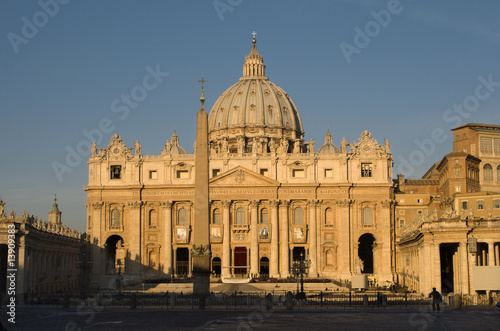 Rome - st. Peters basilica in sunrise light - morning