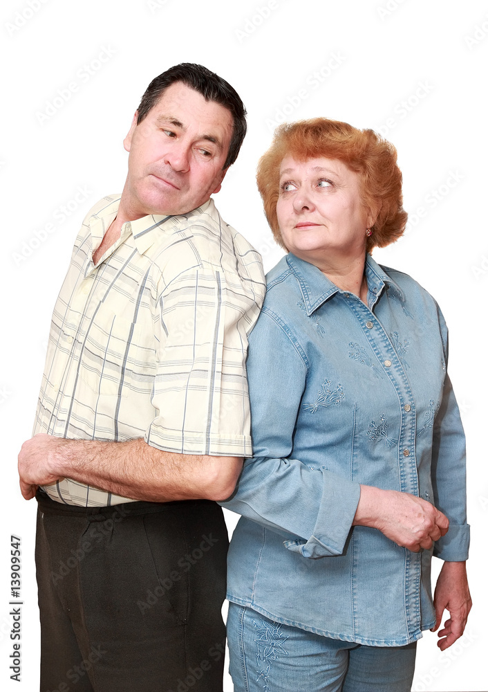 Old couple. Look of each other with love. Isolated. Old couple. Look of each other with love. Isolated.