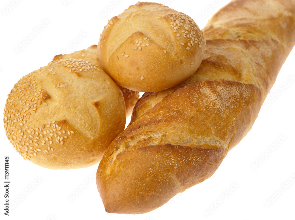 Baguette Bread on white background Baguette Bread on white background