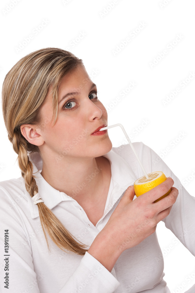 Healthy lifestyle series - Woman holding lemon Healthy lifestyle series - Woman holding lemon