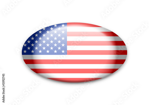 Button USA Fahne oval