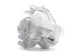 boulette de papier froissé - image sur fond blanc