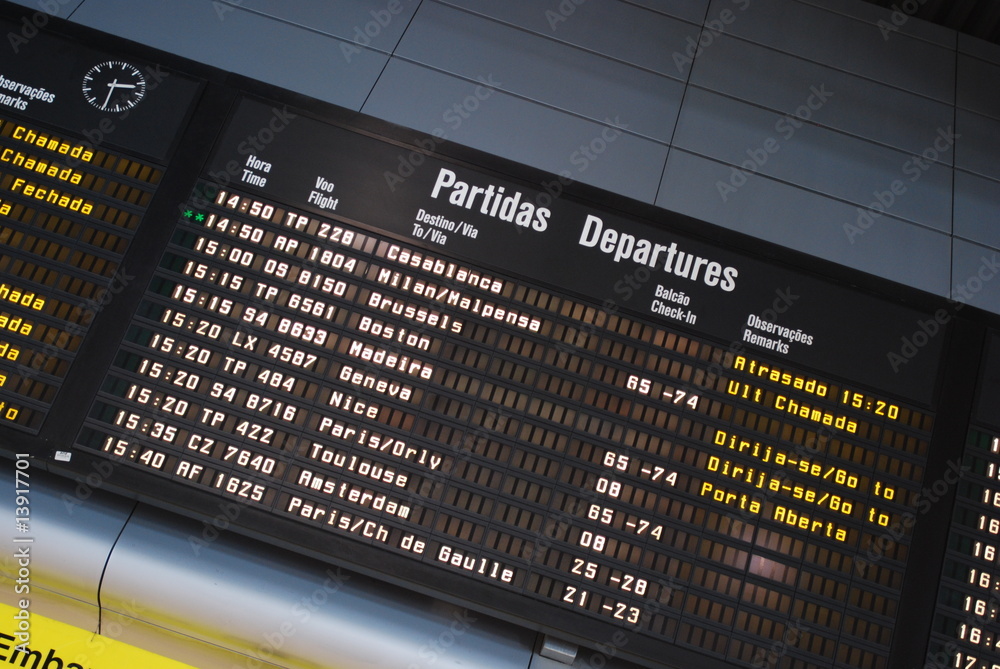 Fototapeta premium Airport display panel
