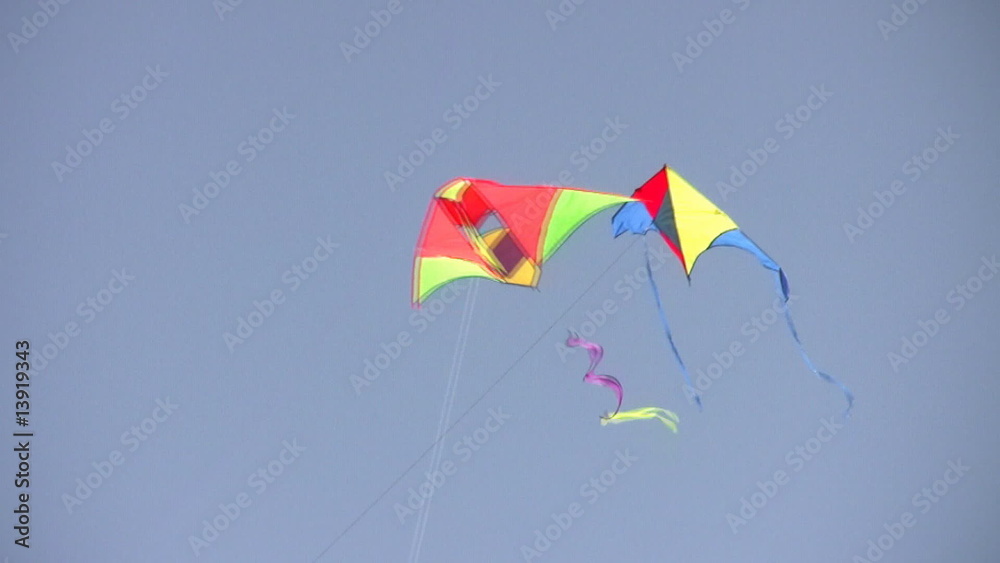 two kites on sky