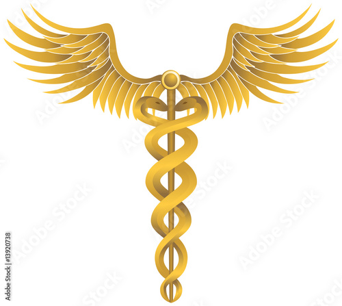 Gold Caduceus